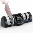 Universal Black Manual Professional Knife Sharpener Stainless Steel With Suction Pad