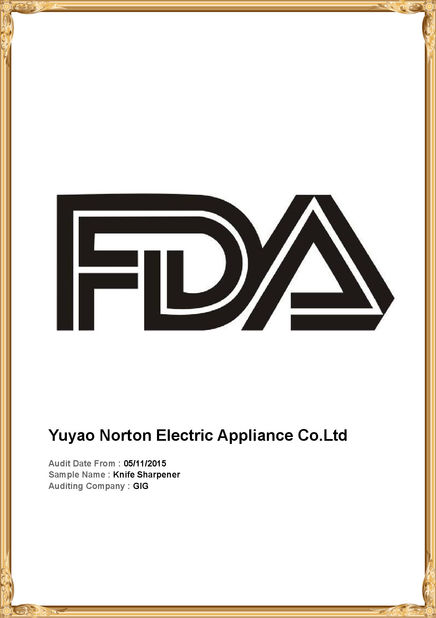 China Yuyao Norton Electric Appliance Co., Ltd. certificaten
