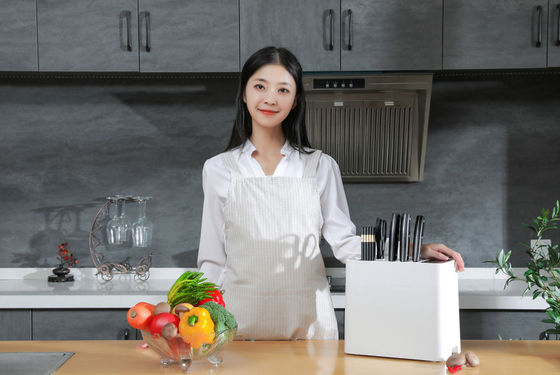 Factory price smart kitchen organizer knife block set sterilization storage holder sterilizing rack stands for knives